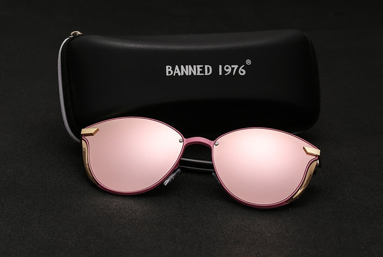 BANNED 1976 Luxury Women Sunglasses Fashion Round Ladies Vintage Retro Brand Designer Oversized Female Sun Glasses Oculos Gafas