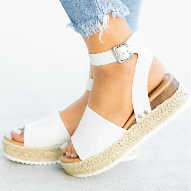 Jacey white best sale espadrille flatform sandals